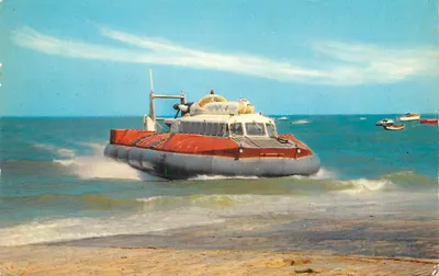 Hovercraft — praia — SRN6 HOVERCRAFT, impresso na Grã-Bretanha