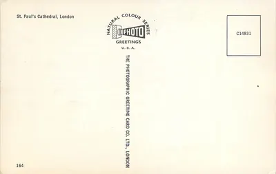 Katedra Świętego Pawła w Londynie — widok panoramiczny — seria kolorów naturalnych, nr 164 — Rewers