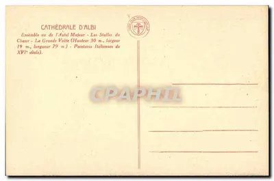 Catedral de Albi — Nave e abóbada gótica — editor não identificado — Verso