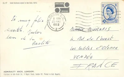 Admiralty Arch — Londyn — wydawca John Hinde, n° 3L17 — Rewers