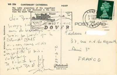 Catedral de Canterbury — vista do sudoeste — C. G. Williams Ltd., WB 226 — Verso