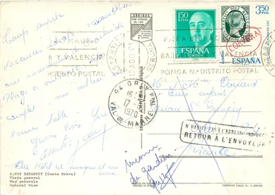 Plaża Costa Brava — ogólny widok — Wydawca Arribas, nr 2.012 — Rewers