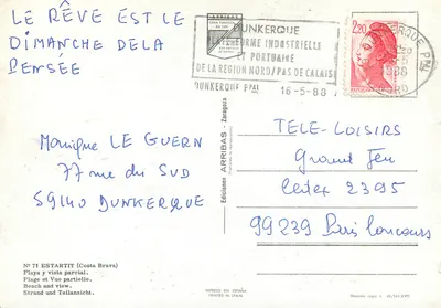 Plaża Estartit (Costa Brava) — widok częściowy — Éditions Arribas, n° 71 — Rewers