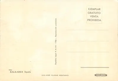 Kwiaty abrikosowe — Dzień Turysty — Islas Baleares, 1967 — Rewers