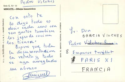 Cartolina umoristica — Ristorante — MINGOTE, serie E n°11 — Verso