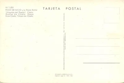 Paco de Lucio y su Fiesta Ballet — 'Alegrias del Puerto' — Créations Especializadas de Artes Gráficas S.L., Barcelona — Rewers
