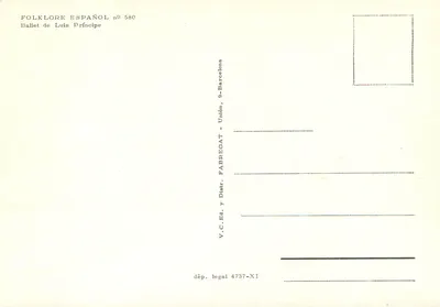 Ballet de Luis Príncipe — Folklore espanhol n° 580 — Editor Fabregat, Barcelona — Verso