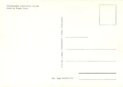 Ballet Pepity Ibars — Folklore hiszpański n° 593 — Wydawca V.C. Ed. y Distr. FABREGAT — Rewers