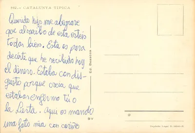 Catalunya Típica — dzieci w tradycyjnych strojach — Ed. Beascoa n° 862 — Rewers