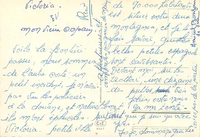 Mulher com manton da Andaluzia — detalhe da rosa vermelha e do colar de pérolas — editor C.Y.Z. n°6357 — Verso