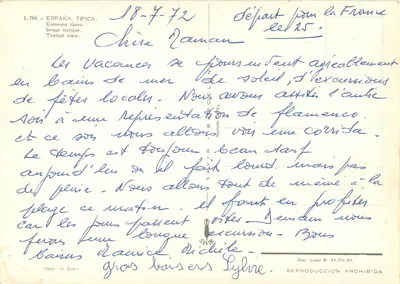Dançarinos de flamenco — Espanha — Editor Savir, n° 1.766 — Verso