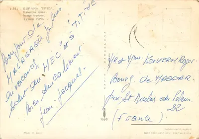 Mulher em vestido vermelho com listras pretas — dança flamenco — SAVIR, série 1.651 — Verso