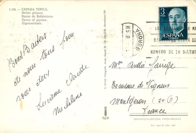 Taniec gitanów — Typowa Hiszpania — C. RIVAS, Barcelona — Rewers