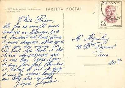 Balletto spagnolo "Los Flamencos" — El Relicario — Cartolina Postale N.º 1012 — Verso