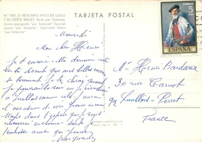 Taniec hiszpański — 'por Soleares' — Wydawca E. F.A. Llondro, nr 1001 — Rewers