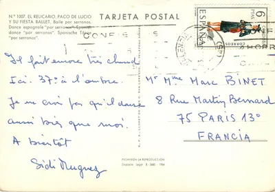 Tancerze flamenco — El Relicario, Paco de Lucio — Wydawca E.F.A. Lloret de Mar — Rewers