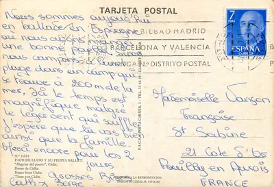 Tancerzy flamenco — Hiszpania — wydawca P.A.C.A. N° 1.018 — Rewers