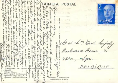 Ballet Soleares — Madryt — F.A.C.S.A. POETA CARNER, nr 1.001 — Rewers