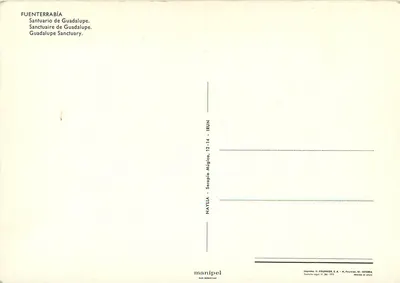 Fuenterrabía — Santuário de Guadalupe — Imprime H. Fournier, S.A. - Vitoria — Verso