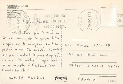 Hondarribia — Ingangspoort — Uitgever Fuertes, n° 504 — Achterkant