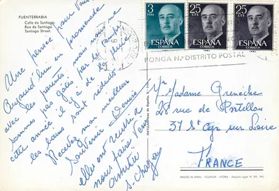 Fuenterrabia — Calle de Santiago — editor Naylla, série N.º 318 — Verso