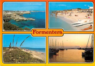Formentera — vista da costa, praia e porto — COFIBA Distribuciones S.A.