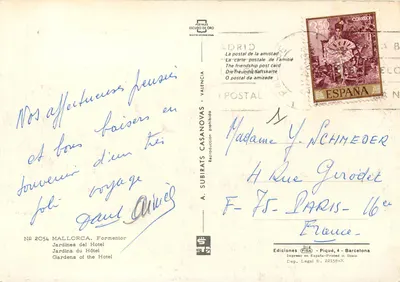 Jardins do Hotel Formentor — Mallorca — Edições Piquéd, n° 2054 — Verso
