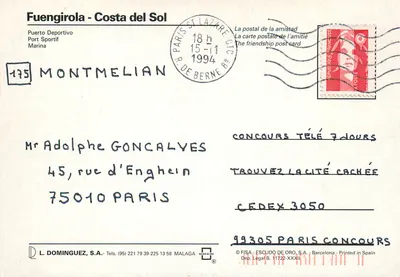Fuengirola - Costa del Sol — L. Dominguez, S.A. — n° 175 — Verso