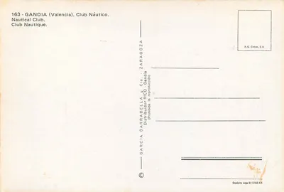 Gandia (Valencia) — Klub Morski — Garcia Garrabella & Cía. n°163 — Rewers