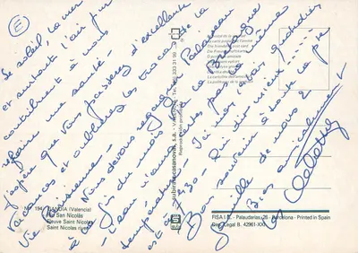 San Diego — Port de San Nicolás — Éditeur Subirat & Casanovas, n° 194 — Verso