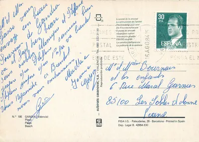 Pływa Gandia — widok panoramiczny — subirats casamovas, s.a. Nr 195 — Rewers