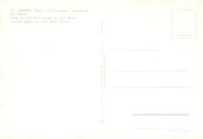 Gérone — Palacio del Vizcondado y fachada de San Martín — Garcia Garcia & Cia — Verso
