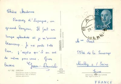 Gérone — Panorama z Dehesy — Wydawnictwo Escudo de Oro — Rewers