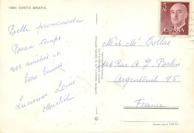Costa Brava (Gérone) — widok promenady i plaż — wydawca García Garabella — Rewers