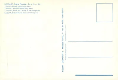 Telesilla — Sierra Nevada — wydawca Kolor, seria 45 nr 304 — Rewers