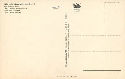 Granada - Jardins Bajos — 'Ria', Dolne Ogrody — Zerkowitz, seria 2 n°7 — Rewers