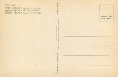 Sierra Nevada — widok z las Perdices — Wydawnictwo R. Ausias, nr 3131 — Rewers