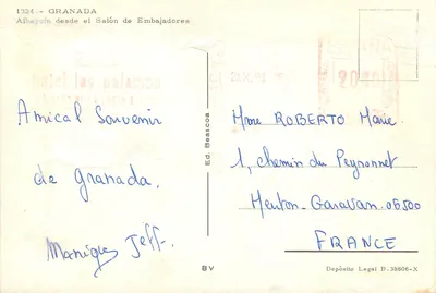 Albaycín z Salony Ambasadorów — Granada — Éd. Beascoa n°1324 — Rewers