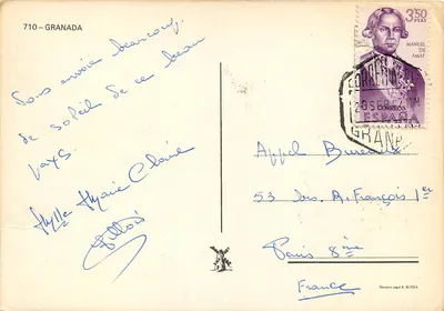 Granada — Alhambra e Alcazaba — editor desconhecido, n° 710 — Verso