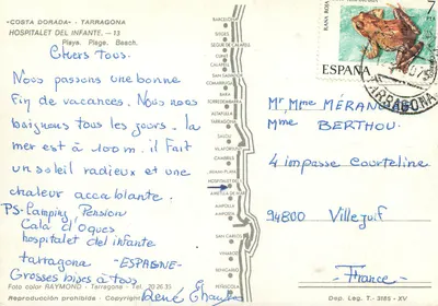 Hospitalet del Infanté — Costa Dorada — Publisher RAYMOND, Tarragone — Back