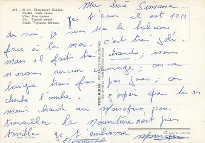 Ibiza (Baleares) — rua típica — Toni Ribas - Postales Figueretas — Verso