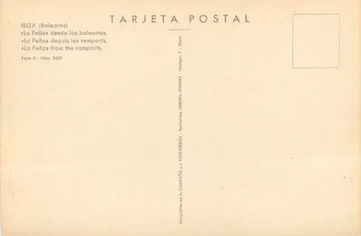 La Peña — vanaf de bastions — A. Campañá y J. Puig-Ferrán, serie II n° 3609 — Achterkant