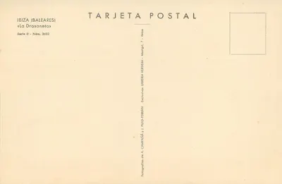 Ibiza (Baleares) — La Drasaneta — Uitgever A. Campaña y J. Puig-Ferrán, serie II n° 3602 — Achterkant