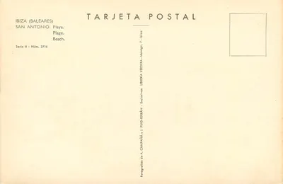 San Antonio — spiaggia — Libresía Verdera, serie II n° 3716 — Verso