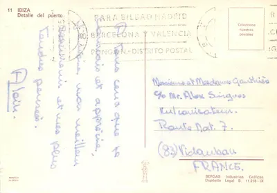 Ibiza — dettaglio del porto — Bergas Industrias Gráficas — Verso