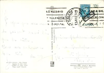 Ibiza — Kerk van San José — Ediciones FISA, n° 107 — Achterkant