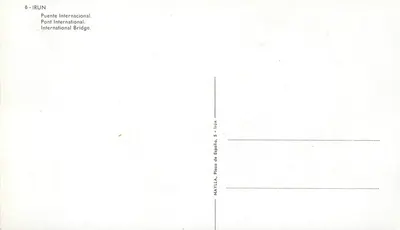 Pont International em Irun — Espanha — editor NAYLLA, n°6 — Verso