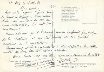 Javea (Alicante) — plage et promenade — ESCUDO DE ORO, N° 80 — Rewers