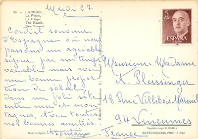 La Playa, Laredo — Wydanie ekskluzyjne: E. 'Laredo' (Santander) — n°24 — Rewers