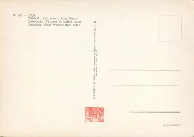 Catedral de León — Vidros e Altar Principal — HIJOS DE F. ALONSO — Verso
